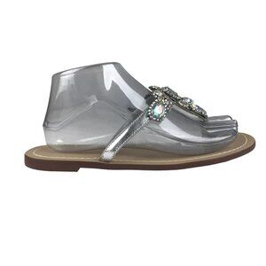 Unbranded Womens Beige Rhinestone Slip On Classy Flat‎ Thong Sandal Size 8.5